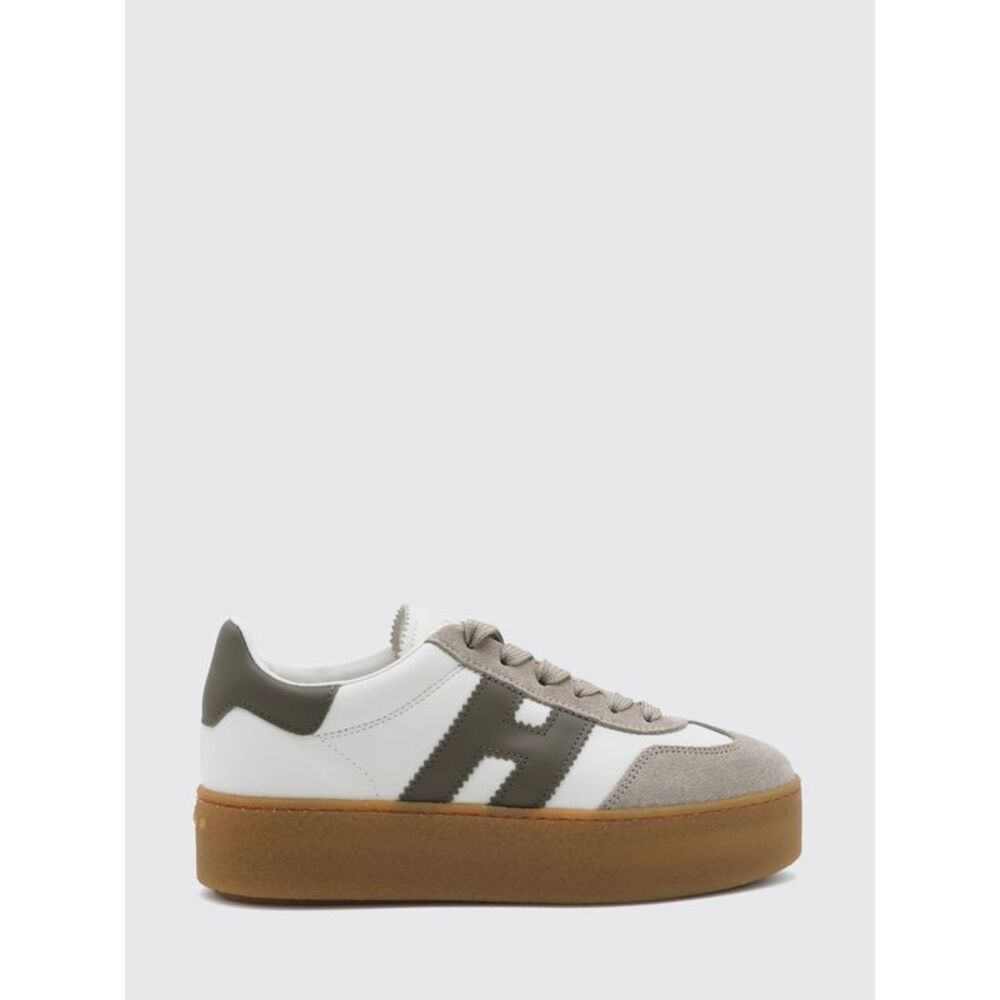 Hogan Women Cool Platform Leather And Suede Sneakers Hogan With H Logo